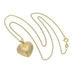 Herz-Medaillon für 4 Fotos (Familie) aus 9 Karat Gold mit Weißgold-Design an Kette, 40 - 50 cm
