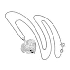 9 Karat Weißgold Herz „Love“ Medaillon an Kette 40,5 - 45,5 cm