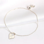 Personalisiertes Sterlingsilber Initialen Herz Vorhängeschloss-Armband