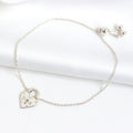 Personalisiertes Sterlingsilber Initialen Herz Vorhängeschloss-Armband