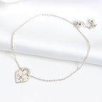 Personalisiertes Sterlingsilber Initialen Herz Vorhängeschloss-Armband