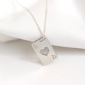Personalisierte Halskette mit Initialen aus Sterlingsilber und Spielkarte