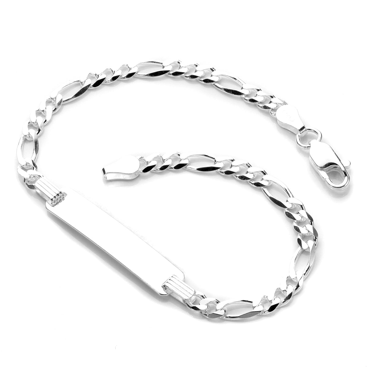 Sterlingsilber Figaro Namensschild Armband