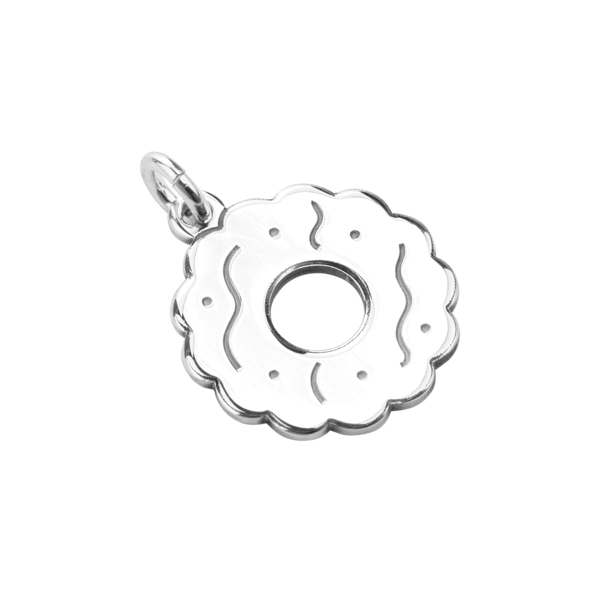 Personalisierter Sterlingsilber-Charm im klassischen Keks-Design