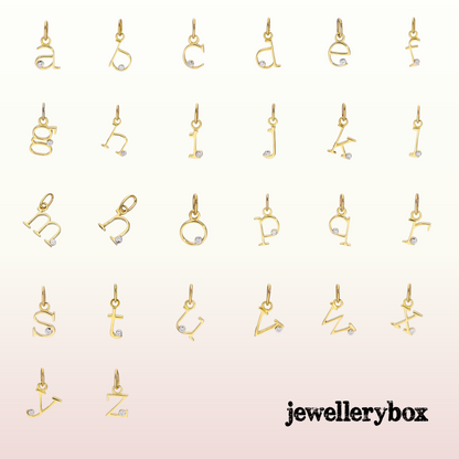 9 Karat Gold Diamant-Initialen-Halskette