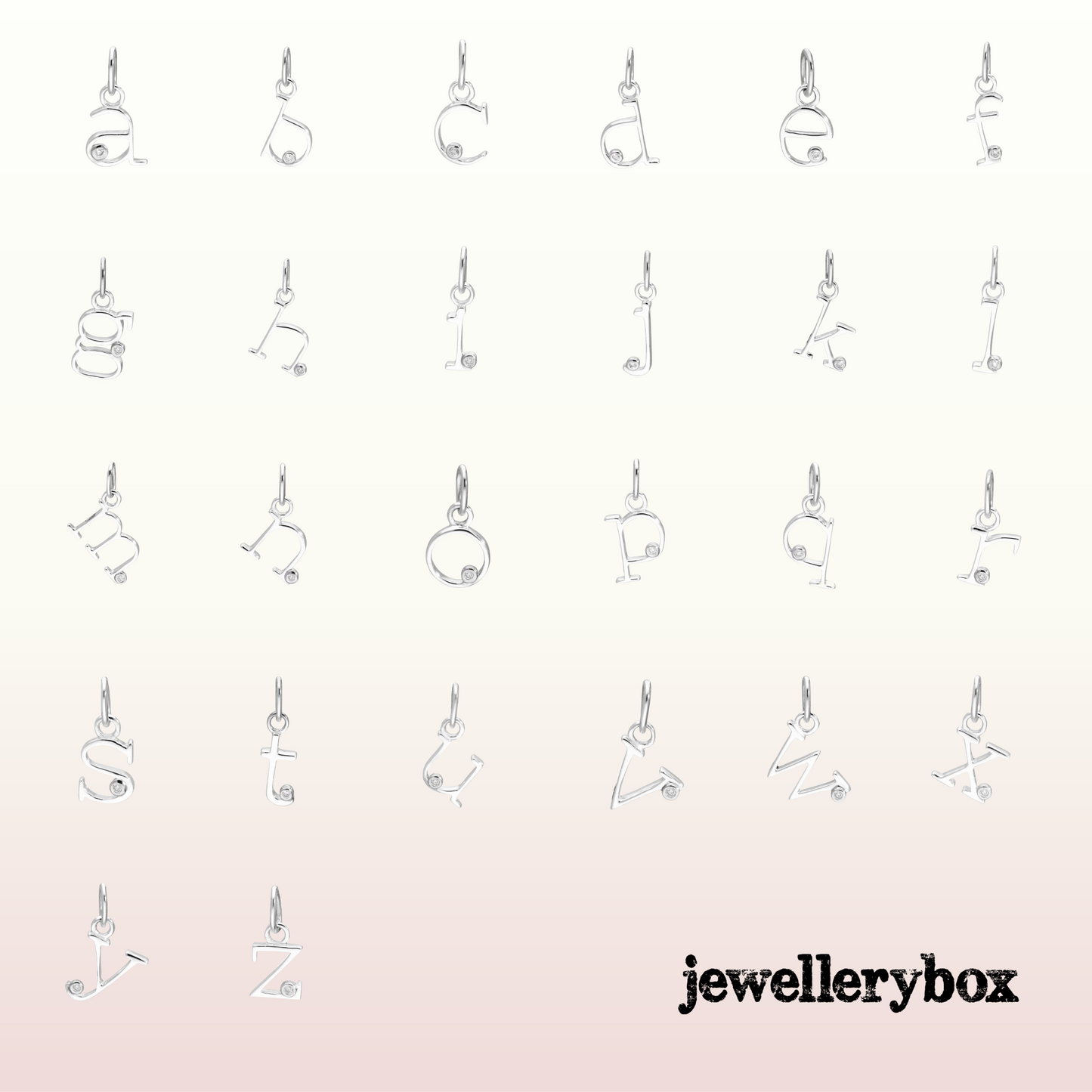 Sterling Silber Halskette mit Diamanten und Initialen