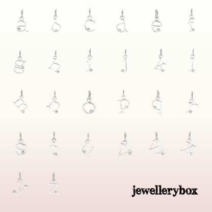 Sterling Silber Halskette mit Diamanten und Initialen