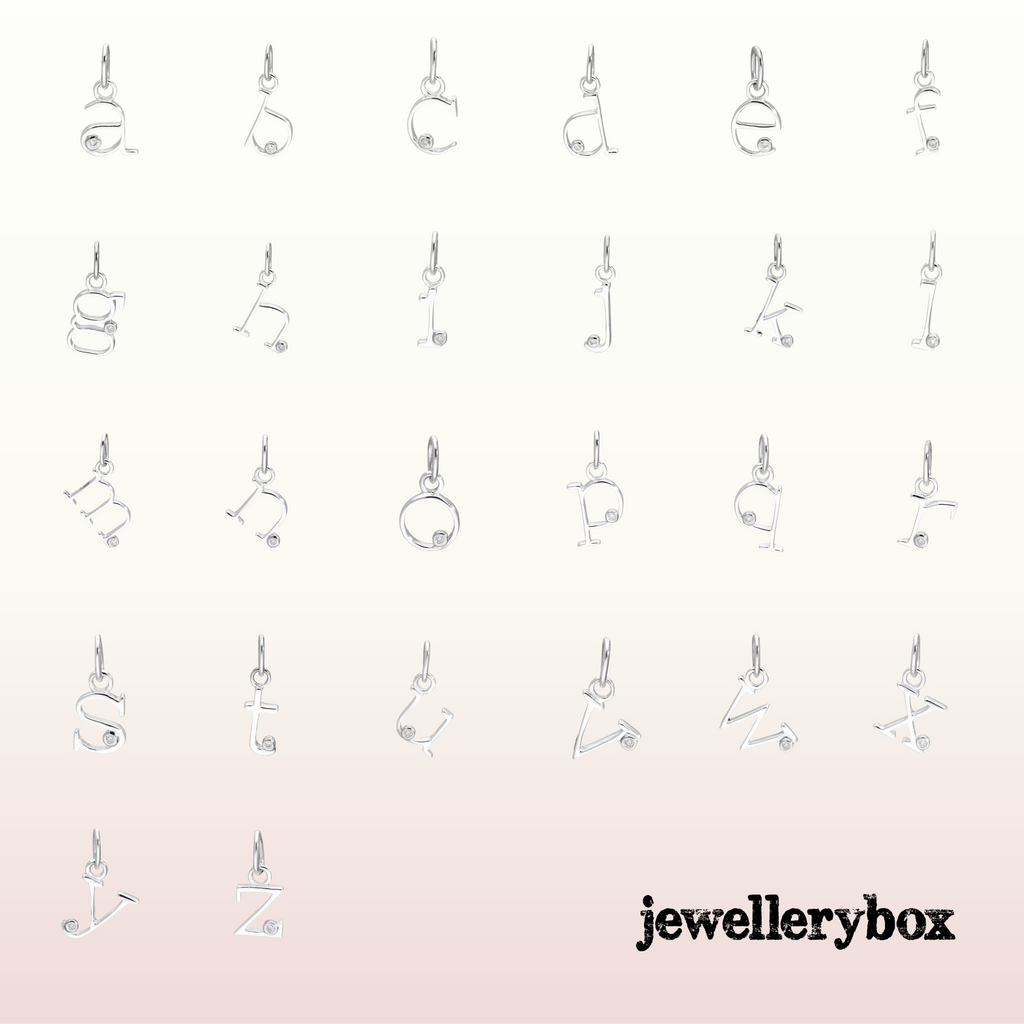 Sterlingsilber Halskette mit Diamanten und Initialen