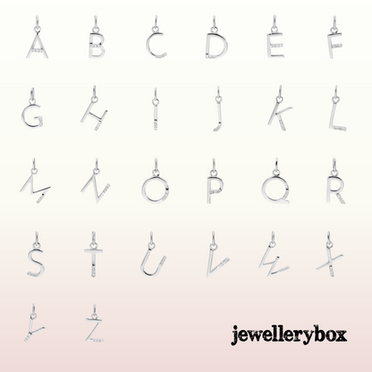 Sterling Silber Halskette mit drei Diamanten und Initialen