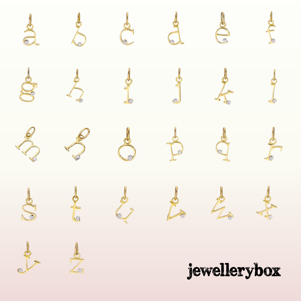 9 Karat Gold Diamant-Initialen-Halskette