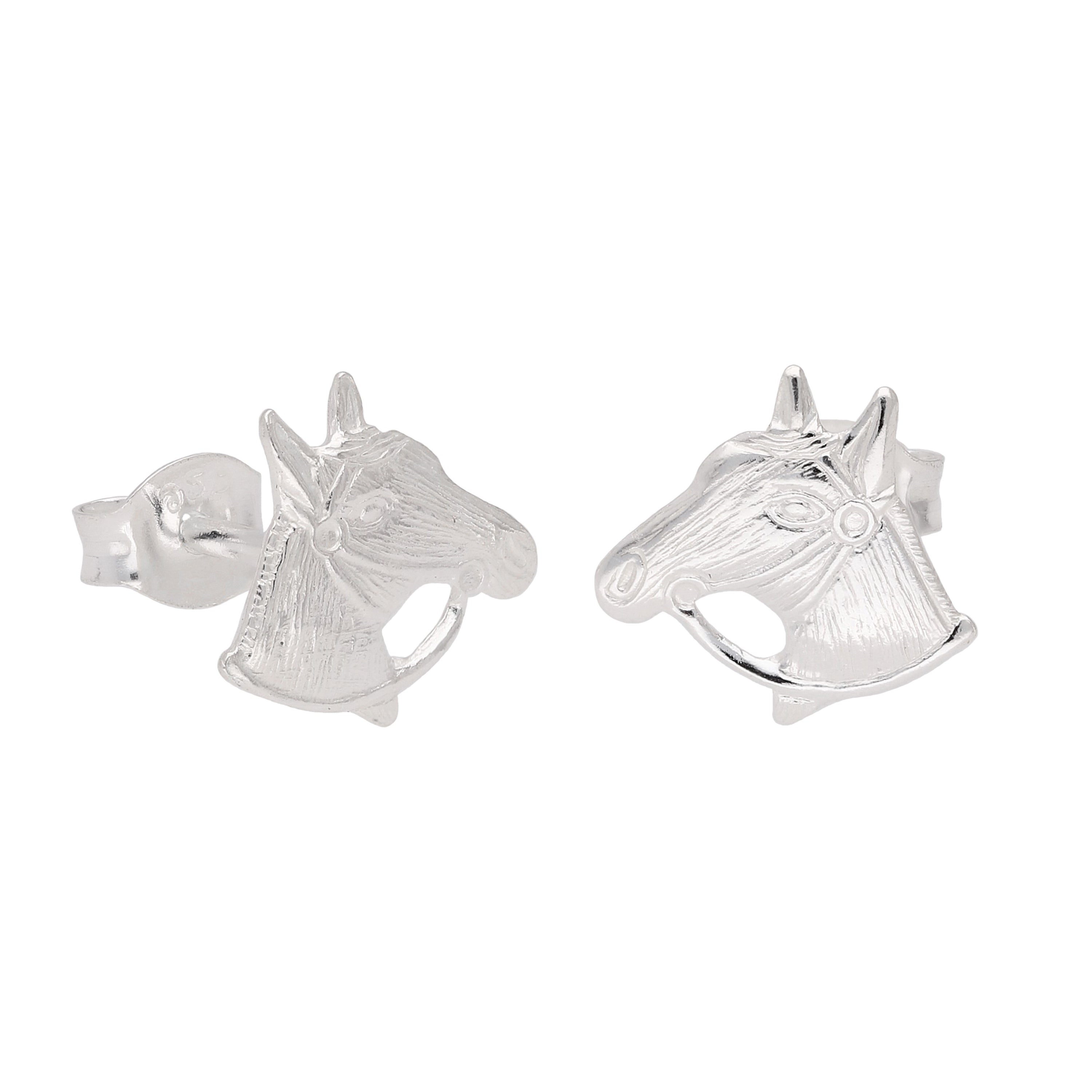 Sterlingsilber Pferdekopf Ohrstecker