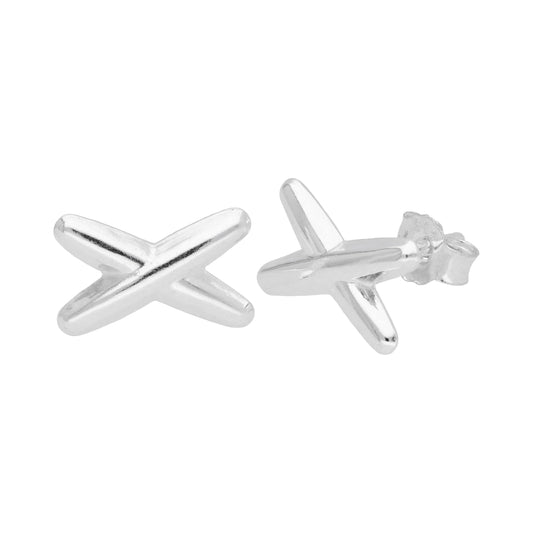 Sterlingsilber Angehoben Kuss Ohrstecker