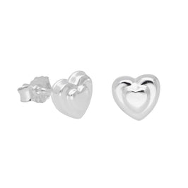 Sterlingsilber Angehoben Herz Ohrstecker