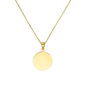 9 Karat Gold Rund Gravierbar Schild Anhänger Halskette 40,5 - 51 cm