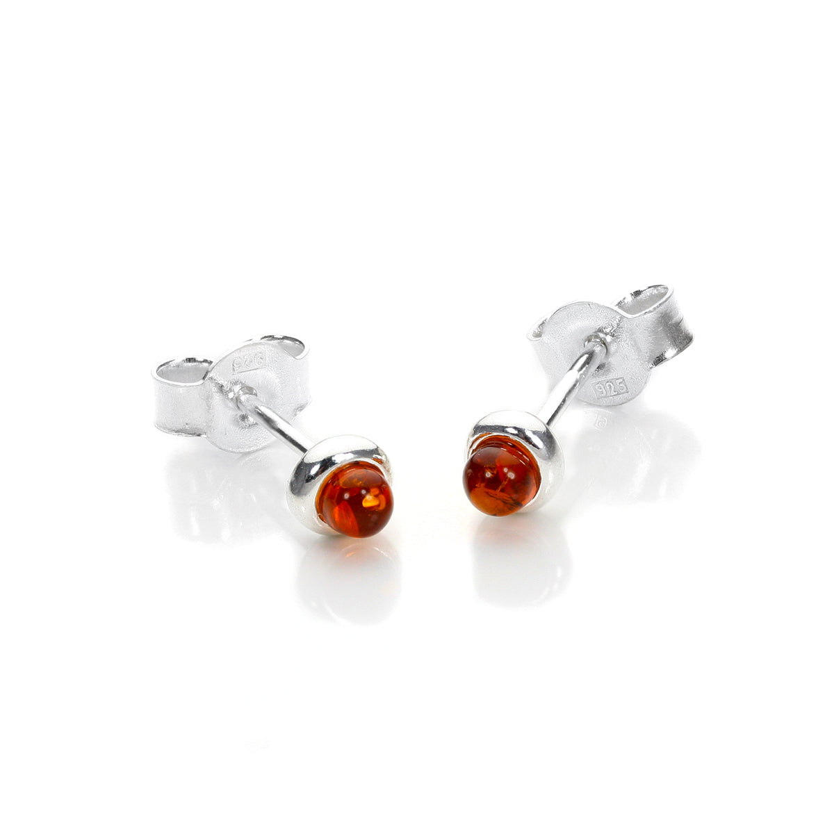 Klein Sterlingsilber & Baltischer Bernstein Ohrstecker