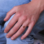 Kleiner Sterlingsilber & Baltischer Bernstein Ovaler Ring
