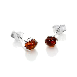 Sterlingsilber & Baltischer Bernstein Blume Ohrstecker