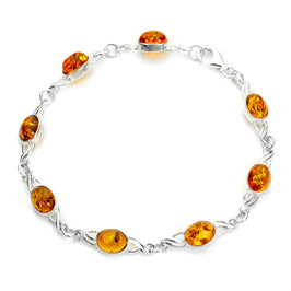 Sterlingsilber & Baltischer Bernstein Ketten Armband