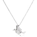 Halskette mit Origami-Kranich-Anhänger aus Sterlingsilber