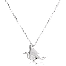 Halskette mit Origami-Kranich-Anhänger aus Sterlingsilber