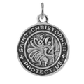 Sterlingsilber Rund St. Christophorus Anhänger