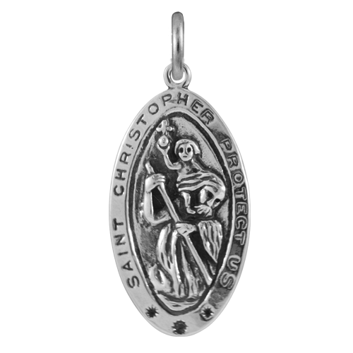 Sterlingsilber St. Christophorus Medaille Anhänger