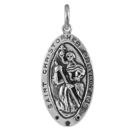 Sterlingsilber St. Christophorus Medaille Anhänger