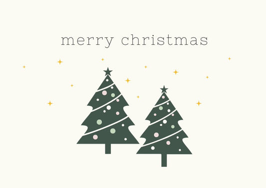 “Merry Christmas“ (Frohe Weihnachten) Geschenkkarte - mit Botschaft