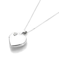 9 Karat Weißgold Diamant-Herzmedaillon