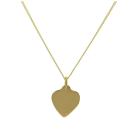 9 Karat Gelbgold-Halskette mit personalisiertem Herz - 16 - 18 Zoll