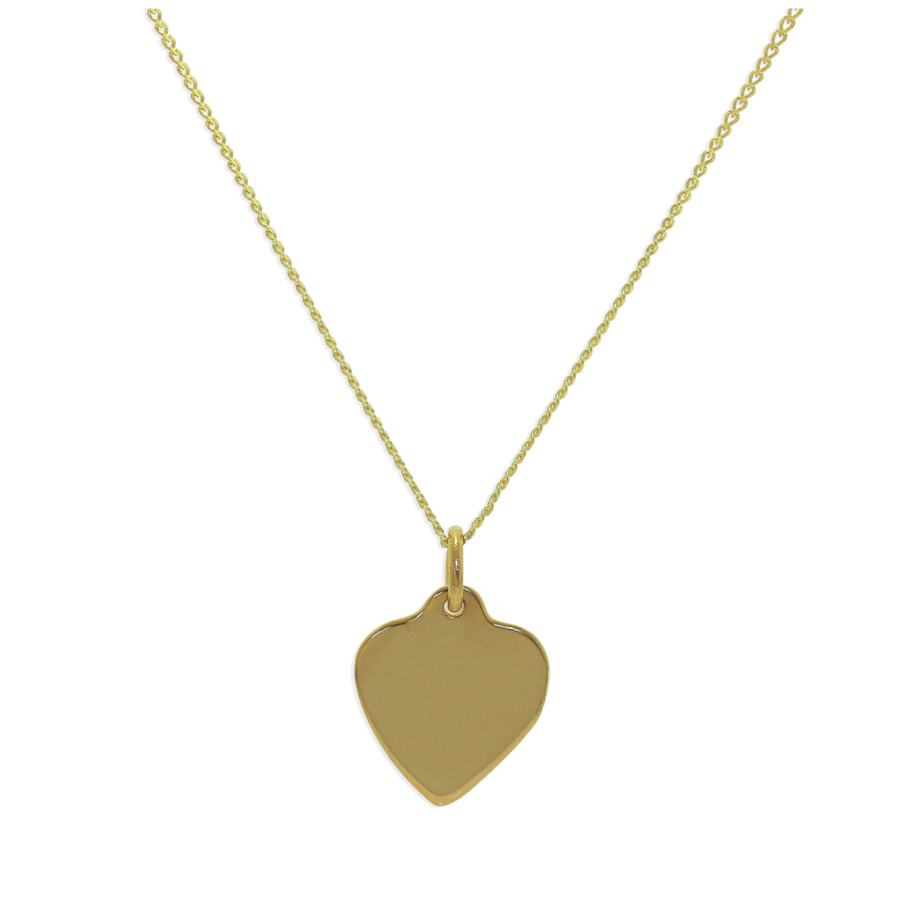 9 Karat Gelbgold-Halskette mit personalisiertem Herz - 16 - 18 Zoll