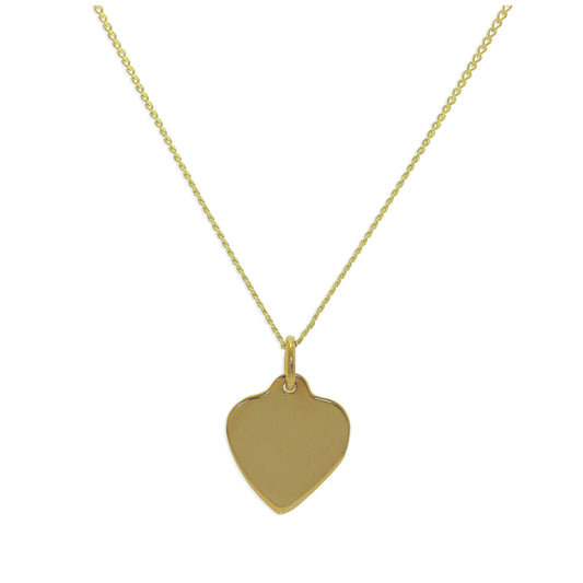 9 Karat Gelbgold-Halskette mit personalisiertem Herz - 16 - 18 Zoll