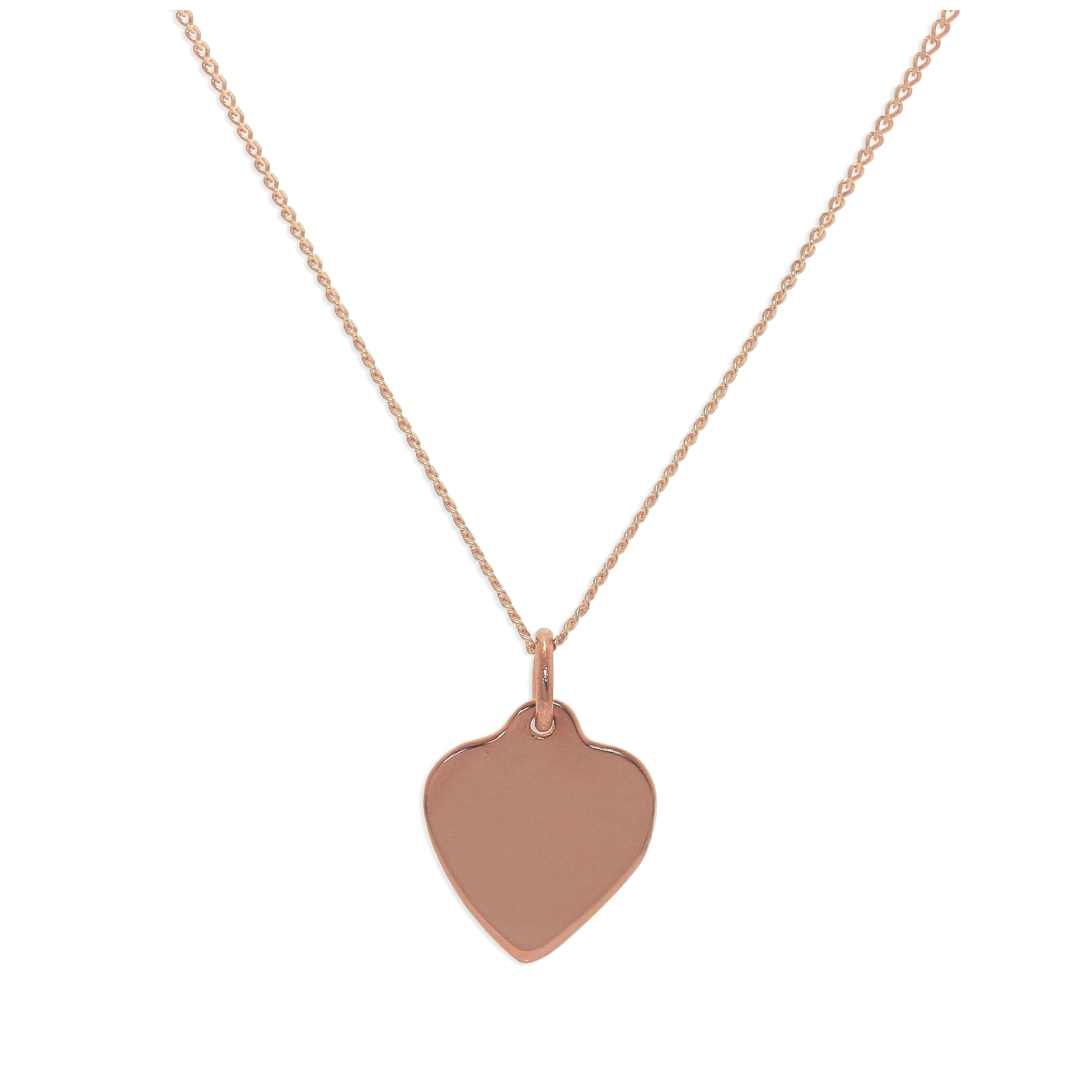 9 Karat Roségold personalisierte Herz-Halskette – 16–20 Zoll
