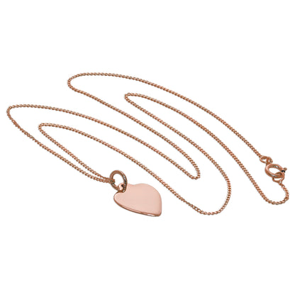 9 Karat Roségold personalisierte Herz-Halskette – 16–20 Zoll