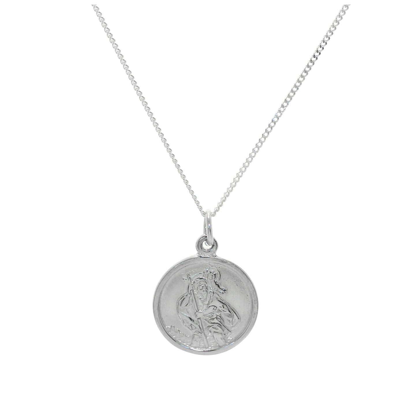 Personalisierte Sterling Silber St. Christopher Halskette