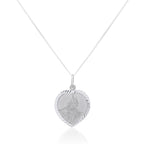 Personalisiert Sterlingsilber St. Christophorus Herz Halskette - 40,5 - 56 cm