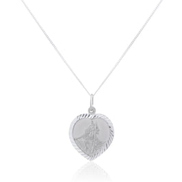 Personalisiert Sterlingsilber St. Christophorus Herz Halskette - 40,5 - 56 cm