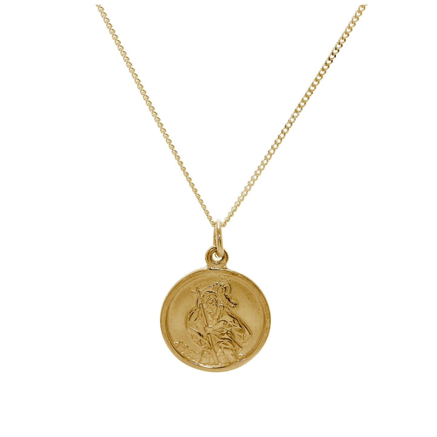 Personalisierte Halskette aus 9 Karat Gold mit St. Christopher