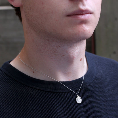 Personalisierte 9 Karat Weißgold St. Christopher Halskette