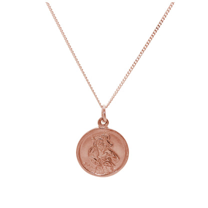 Personalisierte 9 Karat Roségold St. Christopher Halskette