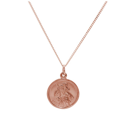 Personalisierte 9 Karat Roségold St. Christopher Halskette
