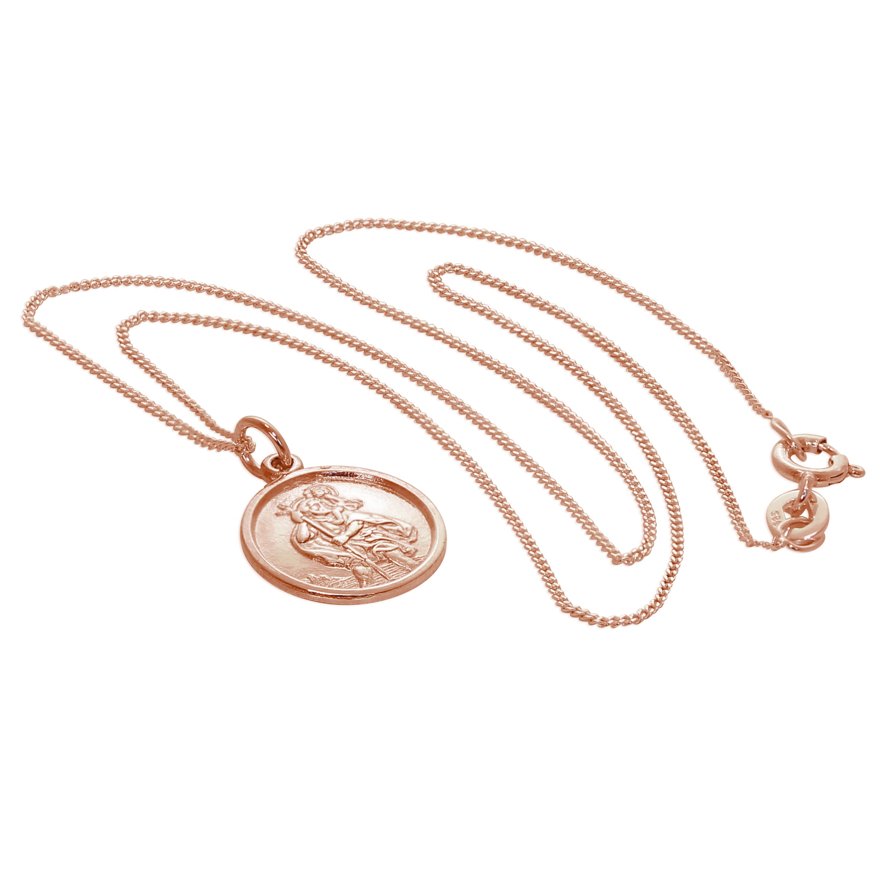 Personalisierte 9 Karat Roségold St. Christopher Halskette
