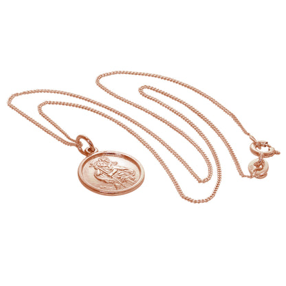 Personalisierte 9 Karat Roségold St. Christopher Halskette