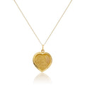 Personalisierte Halskette aus 9 Karat Gold mit St.-Christophorus-Herz, 40–45 cm