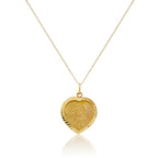 Personalisierte Halskette aus 9 Karat Gold mit St.-Christophorus-Herz, 40–45 cm