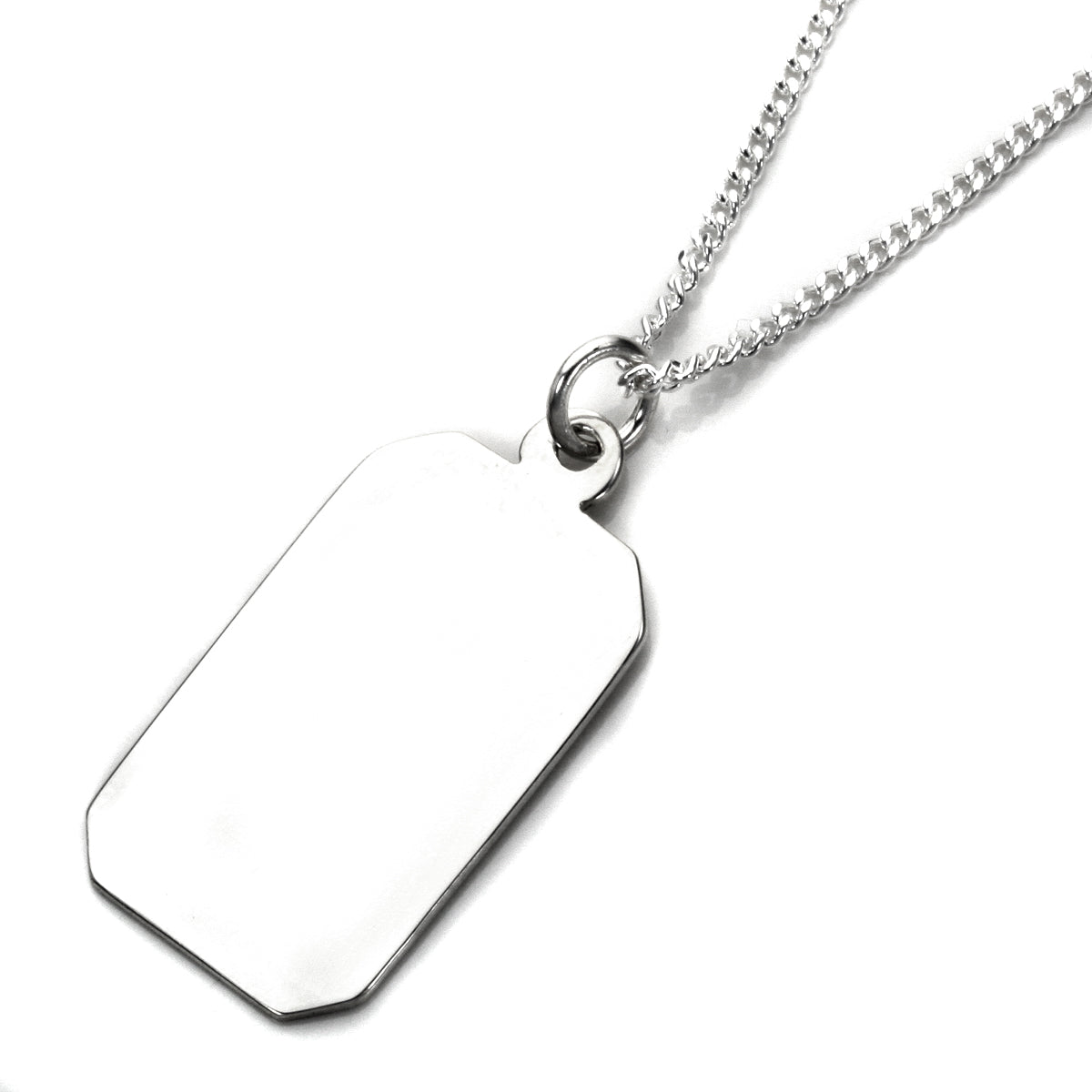 Sterlingsilber – großer rechteckiger Anhänger zum Gravieren – 40–60 cm