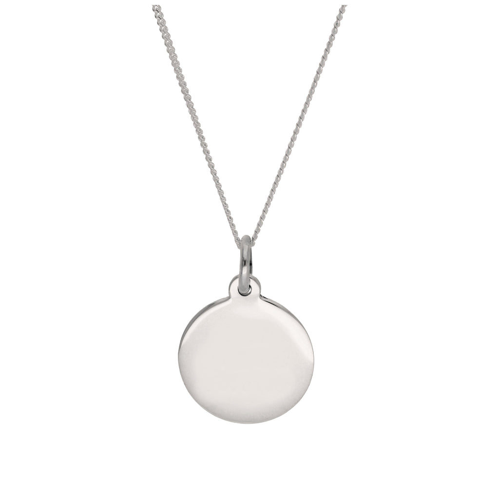 Gravierbarer runder Anhänger aus Sterlingsilber, 35 - 80 cm