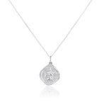 Halskette aus Sterlingsilber mit mittelgroßem, wendbarem, quadratischem St.-Christophorus-Anhänger, 40–56 cm