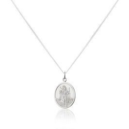 Sterlingsilber Oval St. Christophorus Anhänger - 40,5 - 61 cm