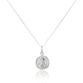 Kleiner runder Anhänger mit Heiligen Christophorus aus Sterlingsilber
